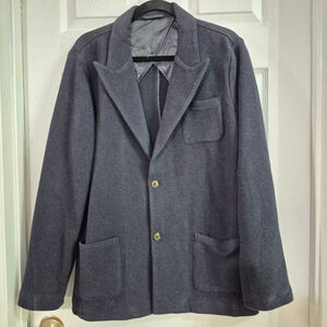 Men's John Henric Dark Blue Cotton Sport Coat Blazer Size lg